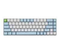 Qisan Clavier Gaming Mécanique Sans Fil 68 Touches Interrupteur Rouge Mini Design (60%) Disposition US Bluetooth Bleu Blanc