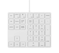 Qisan Numeric Keypad Wired Numpad 34 Touches Clavier Portable USB Externe Mini Slim Clavier Magicforce Blanc