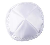QishGO Chapeau juif pour adultes - Sensation traditionnelle - Kippa juive - Fait à la main - Yarmulke Israël - Symbole de la culture juive - Blanc, blanc, Approx.19cm/7.48inch