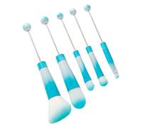 QishGO Ensemble de pinceaux de maquillage perlés avec manche en métal - Pinceaux de maquillage pour fard à paupières - Pinceau rouge - Pinceaux de maquillage perlés pour le maquillage - Bleu dégradé A