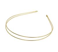 QishGO Serre-tête en métal pour femme - Cadre en fil métallique fin - Bijoux de Noël - Double rangée - Doré