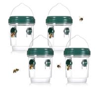 QiSino Ensemble de pièges à guêpes 4 pièces, piège à frelons géants asiatiques, piège à guêpes Amovible et réutilisable (Vert)