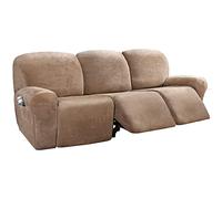 Qistes Housse de canapé inclinable élastique Tout Compris Housses de canapé inclinables 1 2 3 Places Housse de canapé en Daim Chaise Longue Fauteuil Housse de canapé antidérapante (3 Places)