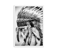 QITEX Affiches d'art Abstrait 30x40cm (Sans cadre) toile peinture Tableau Indiens Femmes Noir Blanc Affiches et Estampes Œuvres d’art Murale Art Salon Chambre Decoration intérieure