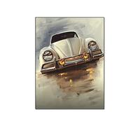 QITEX Decoration Salon Mural Affiches de voiture Rétro Vieille Coccinelle Voiture Vintage Affiches Art Mural Peintures Toile Décoration Murale Maison Décor Salon Décor Esthétique 50x70cm Pas de cadre
