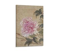 QITEX Photo sur Toile 40x60cm Poster de fleur Esthétique Art Murale Abstrait Vintage Pivoine Rustique Style Nature Morte Salle de bain Peinture Decoration toile peinture Impressions Photos