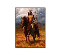 QITEX Photo sur toile pour décoration de chambre - Affiches sur toile - Warriors indiens amérindiens - Décoration murale - Impression sur toile - 30 x 40 cm - Sans cadre