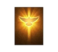 QITEX Poster One Piece 50x70cm Affiches & Estampes Feu Saint-Esprit Colombe Abstrait Art Poster Spiritualité de la Congrégation Image Église Decoration Canvas Imprimer