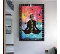 QITEX Tableau Décoratif Affiches Yoga Bouddha Méditation Sept Chakras de l’Univers Affiches et Estampes Peinture Intérieur Contemporain Décoration intérieure 40x60cm