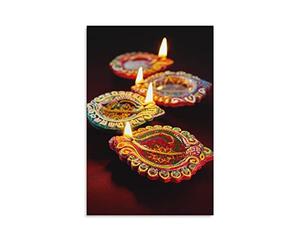 QITEX Tableau Decoration Murale Chambre Inde Diwali Bougies Lumière Prière Toile Affiche Chambre Décor Sports Paysage Bureau Salle Décor Cadeau Toile Affiche 50x70cm Pas de Cadre