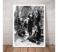 QITEX Tableau toile Decoration Murale Sœurs rebelles Imprimer Photographie noir et blanc Affiche Nonnes Fumer Art mural Image Toile Peinture Home Room 50x70cm