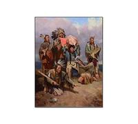 QITEX Tableaux Abstraits 50x70cm (Sans cadre) Native American Art Painting Poster Native American Indian Culture Art Canvas Painting Posters And Imprimer for Living Room Decoration