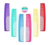 QITIMIR Peigne Cheveux - 6 pièces Peignes Colorés pour Femmes, Peigne Démêlant, Enfants, Femmes, Hommes - Dents Larges (Rouge, Bleu, Vert, Violet, Rose, Jaune)