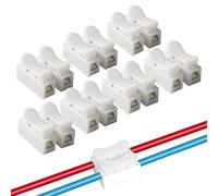 QitinDasen 100Pcs Connecteur Ressort Rapide CH2, Bornier Connexion Rapide, Serre-Fils pour Fil de Lumière de LED Bande