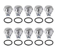 QitinDasen 10Pcs Premium 12mm Interrupteur à Bouton-Poussoir Momentané à 2 Broches, en Métal Étanche, SPST (Argent)