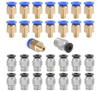 QitinDasen 15 Pièces 3D Imprimante PC4-M6 Pneumatique Connecteur et 15 Pièces 3D Imprimante PC4-M10 Pneumatique Connecteur
