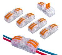 QitinDasen 15Pcs Premium Levier-Ecrou Fil Connecteur Set, Bilatéral 4 Trous Transparent Conducteur Compact Fil Connecteurs, Compact Connecteur Ressort Bornier