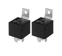 QitinDasen 2 Pièces 5 Broches Voiture Relais, 12V 40A SPDT Relais Automobile avec Support de Montage en Métal, pour Voiture Camion Bateau (Noir)