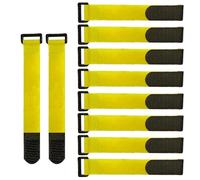 QitinDasen 20 Pièces 20 X 2 cm Nylon Serre-Câbles, Sangles de Câbles Réutilisables, Attaches de Câble Réglables à Crochet et Boucle (Jaune)