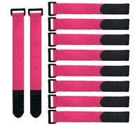 QitinDasen 20 Pièces 30 X 2 cm Nylon Serre-Câbles, Sangles de Câbles Réutilisables, Attaches de Câble Réglables à Crochet et Boucle (Rose)