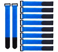 QitinDasen 20 Pièces 30 X 2 cm Nylon Serre-Câbles, Sangles de Câbles Réutilisables, Attaches de Câble Réglables à Crochet et Boucle (Bleu)