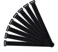 QitinDasen 20 Pièces 40 X 2 cm Nylon Serre-Câbles, Sangles de Câbles Réutilisables, Attaches de Câble Réglables à Crochet et Boucle (Noir)