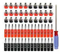 QitinDasen 30 Paire Premium 4mm Banane Prise Connecteur, Plaquée Nickel Banane Fiche et Banane Sécurité Douille kit, pour Haut-Parleur, Audio/Vidéo Récepteur (Rouge + Noir)