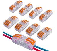QitinDasen 30Pcs Premium Levier-Ecrou Fil Connecteur Kit, Bilatéral Transparent Conducteur Compact Fil Connecteurs, Compact Connecteur Ressort Bornier