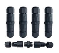 QitinDasen 4 Pièces 3 Voies Extérieur Étanche Câble Connecteurs, Connecteur de Câble Extérieur Imperméable IP68, pour Diamètre de Câble 5～9 mm (Type à Vis)