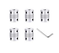 QitinDasen 5 Pièces 3D Imprimante Alliage Aluminium Flexible Arbre Accouplement 5 mm à 8 mm, Moteur Pas à Pas Flexible Arbre Coupleur avec 2 mm Clé Hexagonale