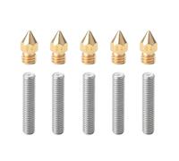 QitinDasen 5 Pièces 3D Imprimante Extrudeuse 0.4 mm Laiton Buse Impression Tête et 5 Pièces 3D Imprimante Extrudeuse M6 X 30 mm Acier Inoxydable Buse Gorge Tube