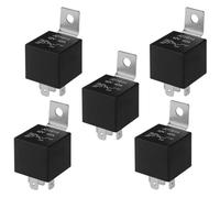 QitinDasen 5 Pièces 5 Broches Voiture Relais, 12V 40A SPDT Relais Automobile avec Support de Montage en Métal, pour Voiture Camion Bateau (Noir)
