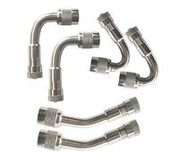 QitinDasen 6 pièces Professionnel Pneu Valve Extension Adaptateur, Cuivre Nickelé Pneu Tige Extension Schrader Valve Adaptateur, avec Bouchon Anti-poussière (3 Types, Argent)