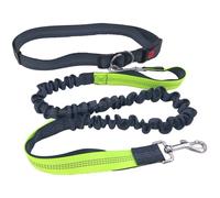 QitinDasen Laisse mains libres, ceinture réglable et laisse élastique rétractable à double poignée poignée verte