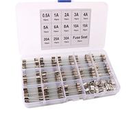 QitinDasen Lot de 130 fusibles professionnels de 6 tubes de 30 mm pour voiture, ensemble rapide avec 20 porte-fusibles (AMP : 0,5/1/2/3/4/5/6/8/10/15/20/25/30 A)