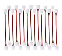 QitinDasen Lot de 15 connecteurs de bande LED professionnels à 2 broches, non étanches, sans soudure de 8 mm pour lumières de couleur unique