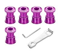 QitinDasen Lot de 5 boulons de chaîne simples M8 en alliage d'aluminium avec clé hexagonale de 5 mm et clé à plateau (violet)