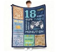 QITIXI:OU Cadeaux pour garçons de 18 ans, 18e anniversaire couverture cadeaux 150 x 130 cm, 18e anniversaire garçon, cadeau unique pour fils, petit-fils, neveu pour adulte