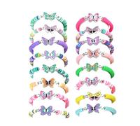 QITIXI:OU Lot de 16 bracelets d'amitié, Adjustable, Plastique, Pas de gemme