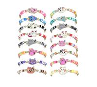 QITIXI:OU Lot de 16 bracelets d'amitié, Adjustable, Plastique, Pas de gemme