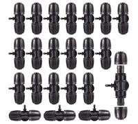 QITIXI:OU Lot de 20 raccords de tuyau - 1/2" vers 1/4" - Micro Drip - Réducteur d'arrosage de jardin - Raccord en T - Diviseur d'eau pour jardin, pelouse