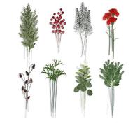 QITIXI:OU Lot de 44 branches de pin artificielles avec baies, pommes de pin, œillets, branches d'automne artificielles pour la décoration de la maison, couronne, décoration de Noël