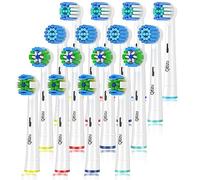 Qitizu Brossette Compatible avec Braun Oral-b, Têtes de Rechange pour Brosse à Dents Electrique Oral-b, Inclure Precision, Floss, Cross, Sensitive (16 blanc)