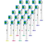 Qitizu Brossette de Rechange Compatible avec Braun Oral-b Brosse à Dents Electriques (20 Blanc, 20 unité (Lot de 1))
