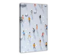 QITJSGD Impression sur toile de petits danseurs disco - Décoration murale pour salon, chambre à coucher - 40 x 60 cm