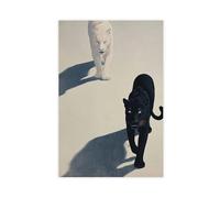 QITJSGD Impression sur toile Panthère noire et tigre blanc 60 x 90 cm