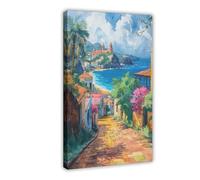 QITJSGD Impression sur toile San Juan Porto Rico - Décoration murale pour salon, chambre à coucher - 60 x 90 cm