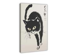 QITJSGD Poster sur toile motif chat rusé - Décoration murale pour salon, chambre à coucher - 20 x 30 cm