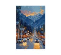 QITJSGD Poster sur toile Motif petite ville américaine coucher de soleil 20 x 30 cm