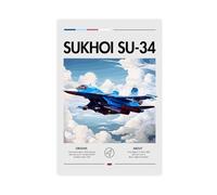 QITJSGD Poster sur toile Sukhoi Su-34 Bomber - Décoration pour chambre à coucher, bureau, chambre - Cadeau - 20 x 30 cm